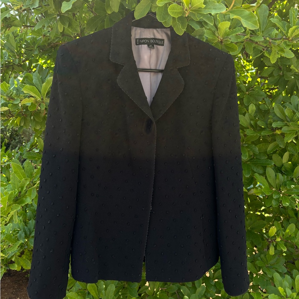 Nipon Boutique Black Textured Blazer